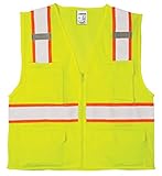 Kishigo All Mesh Contrast Reflective Safety Vest 1195, ANSI Type R / Class 2 Compliant, 6 Pockets -