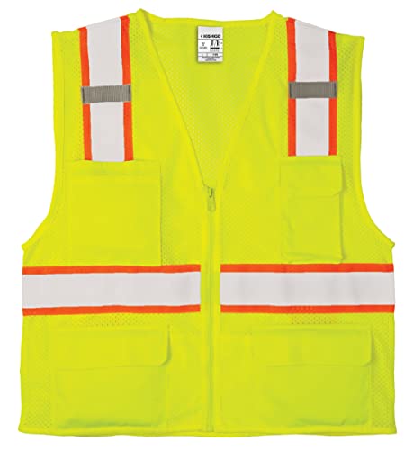 Kishigo 1195 Ultra-Cool Polyester Mesh Multi-Pocket Vest, Medium, Lime #TOP7