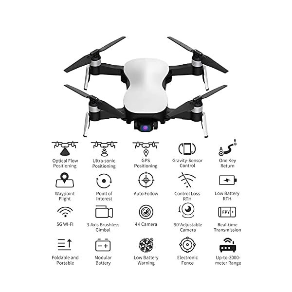 HJRBM 4K-Kamera Quadcopter, Langstrecken-Höhenhalten GPS HD-Luftaufnahmen, DREI-Achsen-Gimbal, Faltbare Drohnen… – Bild 7
