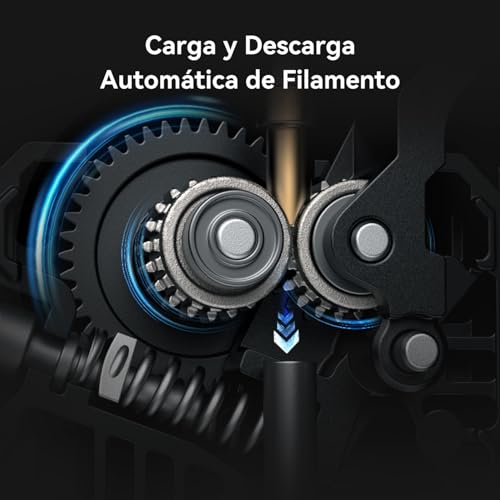 Detalles del sistema interno de carga y descarga automática de filamento de la impresora 3D
