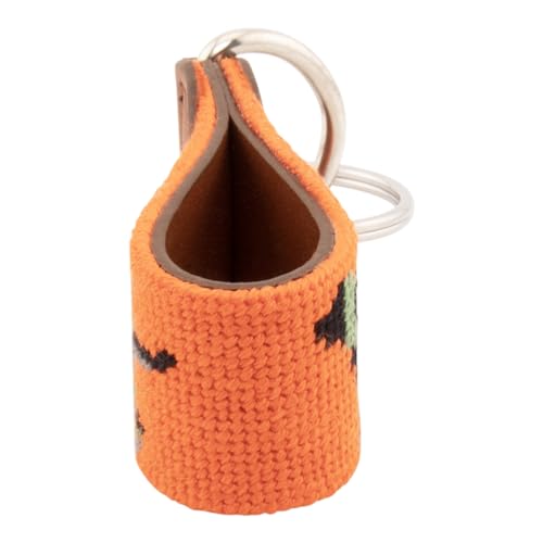 Image of Leather Hand-Stitched Needlepoint Key Fob or Key Chain