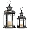  DECORKEY-Large-Lantern-Decorative-Outdoor-Indoor-Set-of-2-1511-Metal-Candle-Lanterns-Decor-Vintage-Hanging-Candle-Holder-for-Front-Porch-Patio-Wedding-Farmhouse-Home-Spring-Decoration