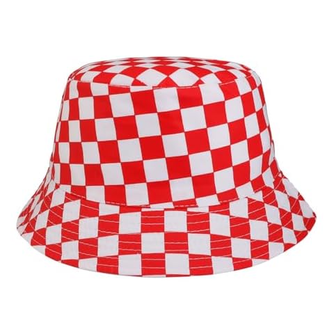 Chapeau Seau MILAKOO Rouge à Carreaux Cover