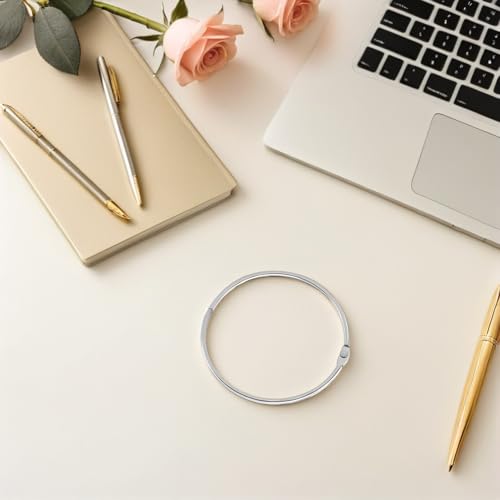 Anneaux métalliques de 10 cm blancs WOONEKY pour reliure et scrapbooking lot de 12