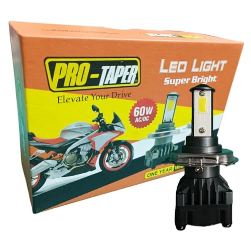 Image of 60W Super Bright H4 LED Headlight Bulb for Bike, Scooter, 6000 Lumens, 8000 RPM Fan, Aluminium Body, 12 Months Warranty