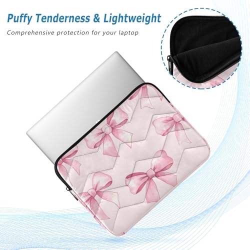 Funda para portátil 13-14 pulgadas rosa con lazos miniatura 5