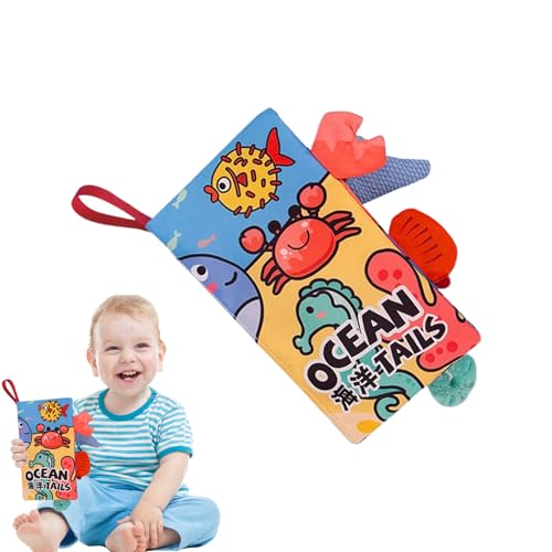 Libro de Actividades para Bebés | Libro de Sonidos Crujientes | Tema Selva y Mar, Tejido Multitextura para Estimulación Temprana con Juguete Interactivo Táctil