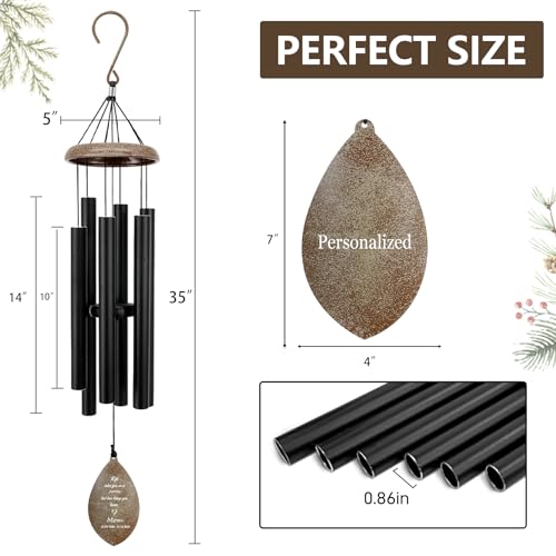 ASTARIN Personalized Name 35" Memorial Wind Chimes for Outside, Metal Sympathy Gifts for Loss of Mother Father Loved One, Bereavement Wind Chime in Memory Gift, Decor Outdoor Garden Patio - Thumbnail 3