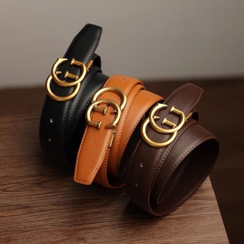 Mens Microfiber Synthetic Leather Belt for Men - Adjustable Strap with Gold Buckle, Belt for Business & Casual4