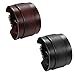 JewelryWe Bijoux 2PCS Bracelet Homme Manchette Enveloppez Adjustable Cuir Fantaisie Couleur Noir Marron avec Sac Cadeau