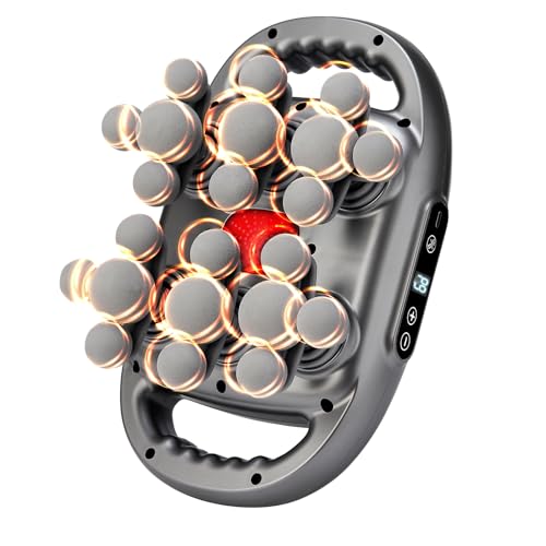 22 Heads Massage Gun, Rechargeable Handheld Muscle Massage Gun with 9 Modes & 9 Levels, LCD Display, Red Light Therapy, Portable for Neck Back Shoulder Legs Pain Relief