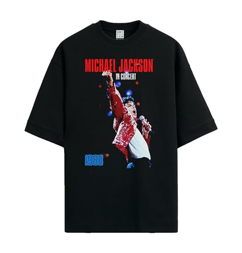 Amplified Michael Jackson Oversized - Live in Concert | Größe: M Farbe: Schwarz 100% Baumwolle