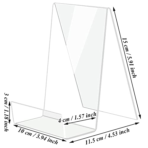 Espositore Libri, 3 Pezzi Espositore Plexiglass, Leggio per Libri, Supporto per Libri Acrilico, Porta Libri, Trasparente Plastica Leggio da Tavolo per Cucina,Ristorante, Libreria Bar,Poster Menù