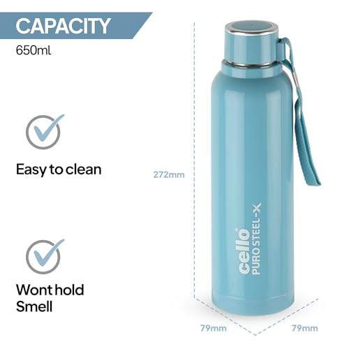 Cello Puro Steel-X Benz 900 30 oz Turquoise Water Bottle - Image 5
