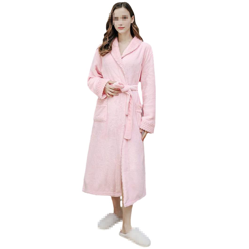keusyoi Zimowa męska bielizna nocna pogrubiona flanelowa kimono szlafrok bielizna nocna damska na co dzień miękka koszula nocna z polaru szlafrok domowy