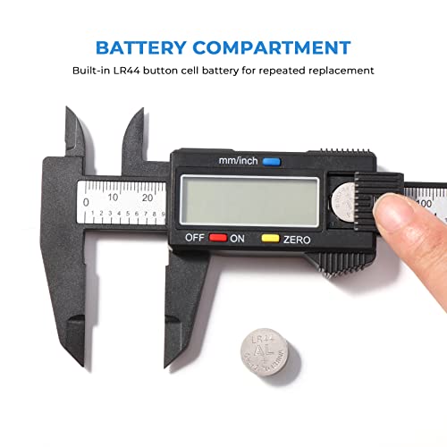 Image of Vinabo Digital Vernier Caliper 150 mm /6 Inch Digital Caliper Measuring Tool with Large LCD Display for External, Internal, Depth and Pitch Measurements