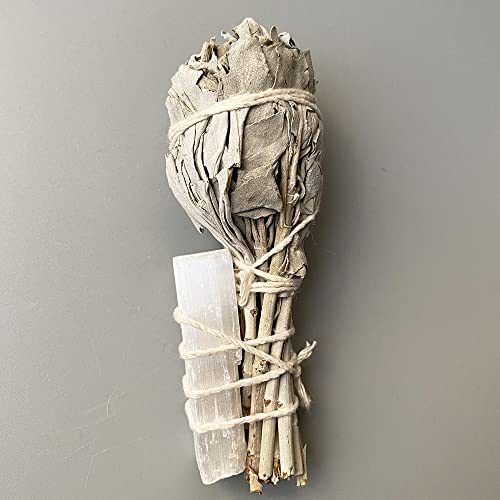 VIE Sage Smudge Stick 4" (Torch White Sage and Selenite 4"), Natural, Pack of 1 - Image 2