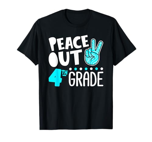 Peace Out 4th Grade Graduation Last Day School 2025 Funny T-Shirt