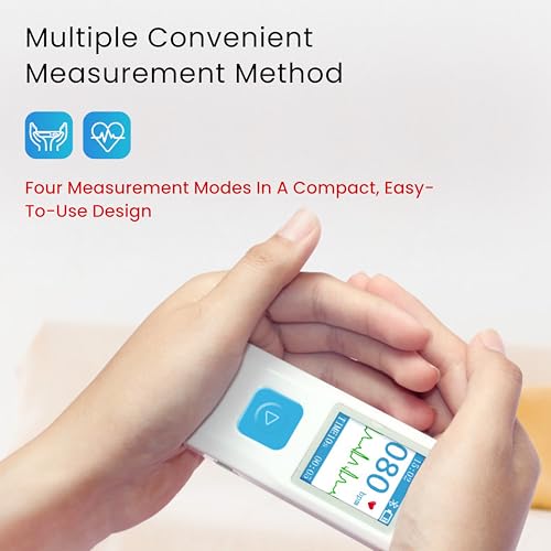 Image of CONTEC PM10 Portable ECG /EKG Monitor - Bluetooth Heart Rate & Rhythm Recorder with Rechargeable Battery, 1.77″ Color Screen & USB, Handheld Personal Heart Check Device