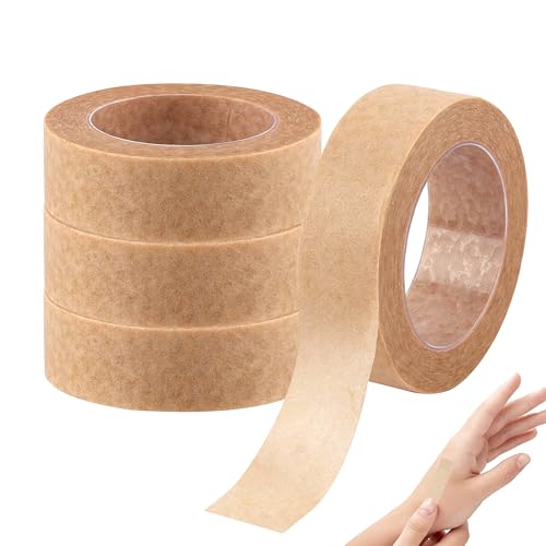 4 Rollen Nasen Tape Flexibles und Atmungsaktives Selbstklebendes Nasen Tape Mikroporöses Klebeband für Wimpernverlängerung Wundversorgung und Sport Hautfarbe (1 25 cm x 9 14 m)