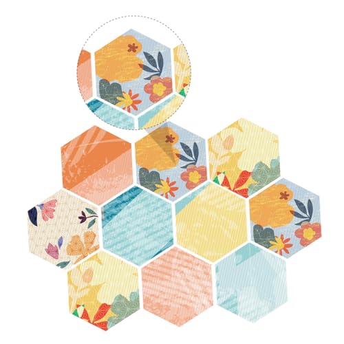 Veemoon 10piezas Pegatinas Hexagonales Adhesivas Antideslizantes para Suelo De Baño y Cocina Resistente Al Agua