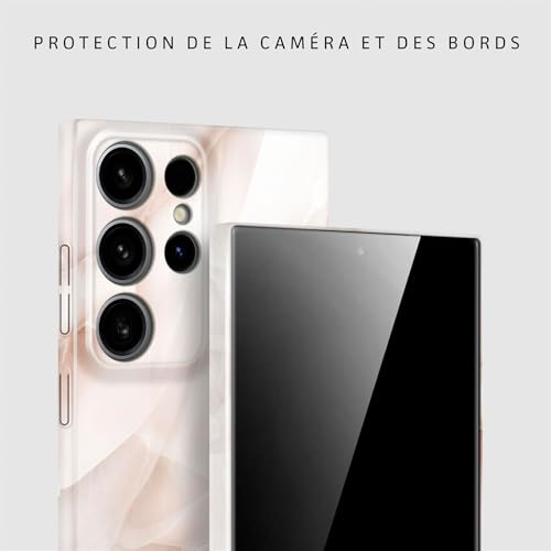 Coque Samsung S24 Ultra marbre rigide antichoc protégeant l'objectif photo - 2