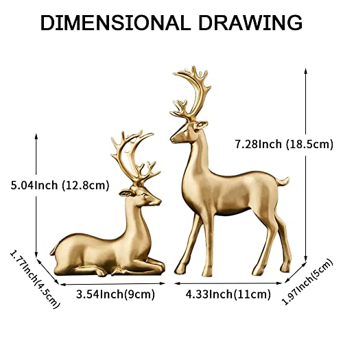 Eoiips Deer Decor Reindeer Statues, Resin Sitting & Standing Deer Figurines Modern Home Decorations For Living Room, Bedroom, Office, Desktop,Dinner Table(2Pcs) #TOP1