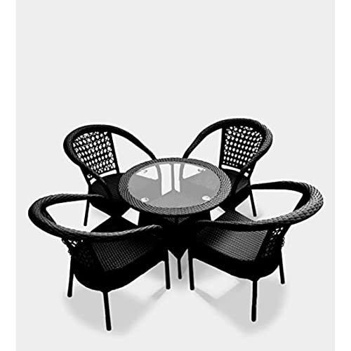 Image of Indiid Homes|D-8 Patio|Indoor| Outdoor| Living Room | Balcony | Garden | (4 Chair + 1 Table)|Furniture Set |Coffee Chair Set |Powder Coated|