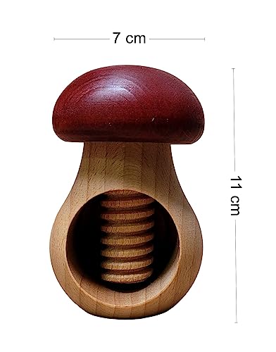 Wooden World Nutcracker made from natural beech wood - VERY SOLID - mushroom claret, Braun, 100x60mm - Image 2