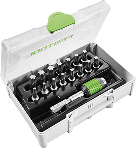 Cassetta Portabit Festool Con 31 Pezzi - Supporto Magnetico, Custodia SYS Compatta