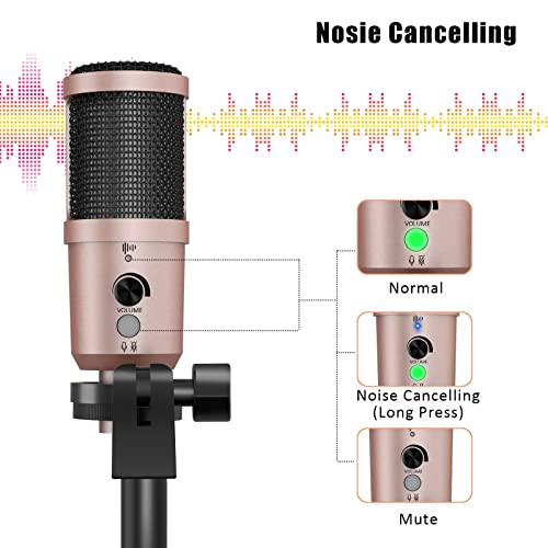 Venoro Usb Microphone,Plug & Play Podcast Microphone,Condenser Recording Pc Microphone,Noise Cancelling Gaming Mic For Streaming Broadcast,Studio Vocals,Youtube,Compatible For Computer And Laptop #TOP2