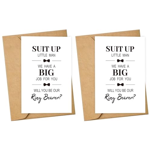 LADY&HOME Willst du unser Ringträgerkarte sein, Ringträger-Einladungskarte, Ringträger-Antragskarte (Set mit 2 Krawatten)