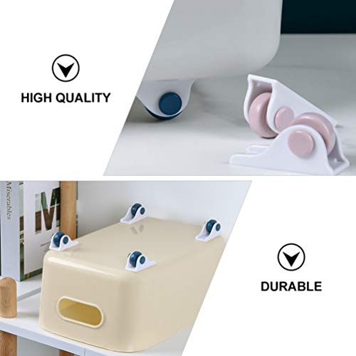 BESPORTBLE Rodízio de plástico forte com 8 peças, mini autoadesivo, rodízios não giratórios para cai