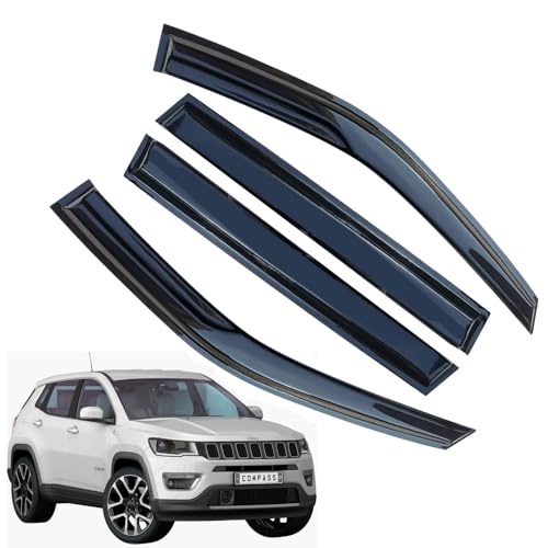 Rain Guards for Jeep Compass 2017-2023, Tape-on Side Window Deflectors ...