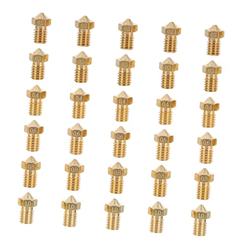 Hohopeti 30pcs Practical Brass Nozzles Head Thread Nozzles for Printer Printer Accessories
