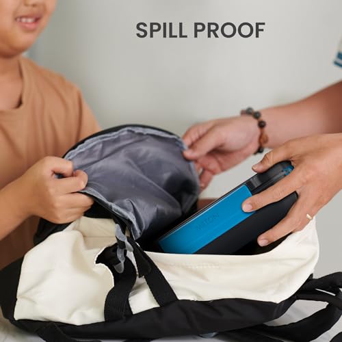 Image of MILTON Super Sherry Tiffin Lunch Box for Kids Boys & Girls with Leak-Proof Inner Container| Food Grade,BPA Free,Compact & Durable Snacks Box for Kids I Plastic Spoon & Fork, 780 ml, Black