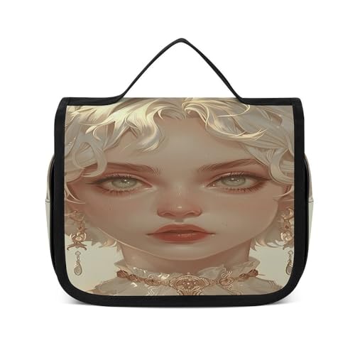Trousse de toilette de voyage à suspendre Anime blanc clair 22.5x18.5cm