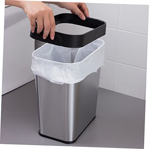 Caneca de basura rectangular con aro prensador de acero inoxidable miniatura 4