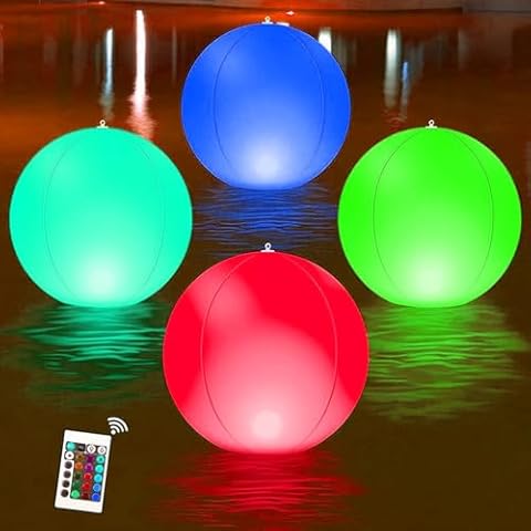 Amotee LED Beach Balls with Remote Control Cover