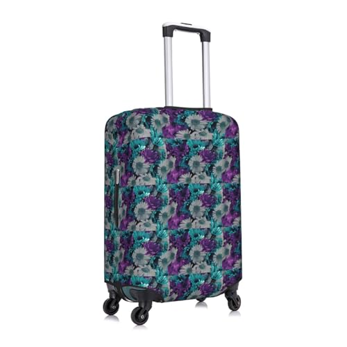Housse de valise extensible à fleurs violettes pour repérer son bagage à main