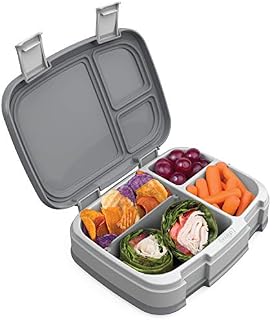 Bentgo Fresh (Gray) – New & Improved Leak-Proof, Versatile 4-Compartment Bento-Style Lunch Box