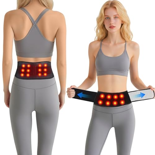 Callicebus Heated Back Braces Back Support Belt with Magnet Self Heating Lower Support Back Braces for Lower Pain Relief Adjustable Lumbar Support Belt for Herniated Disc Sciatica Scoliosis (L)