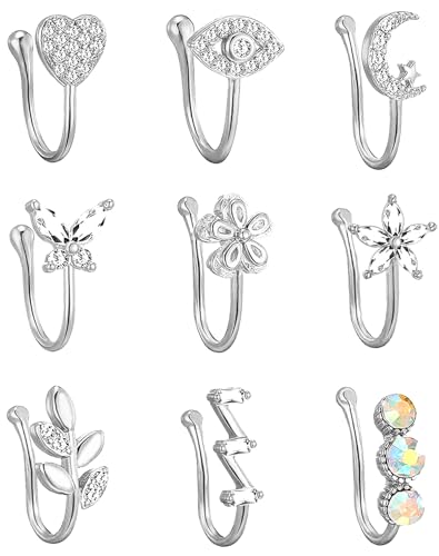 VitaCool Nose Cuffs for Non Pierced Fake Nose Ring Sliver