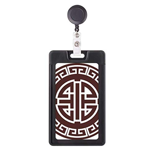 Porte-badge rétractable anti-perte Four Blessings avec symbole chinois