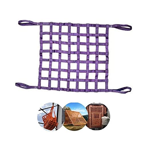 Correas De Red De Elevación De Seguridad - Correas De Manipulación De Materiales Resistentes Y Resistentes, Red De Elevación De Eslinga De Nailon Plana, Red De Carga Para Remolques(1 X 1M/Mesh 10cm/Lo