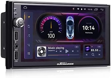maXpeedingrods Double Din Android Car Stereo Radio with Wireless Apple CarPlay & Android Auto, 7 Inch HD Touchscreen in-Dash GPS Navigation Head Unit, Bluetooth, Wi-Fi, USB Charging, 2G+32G, Q96