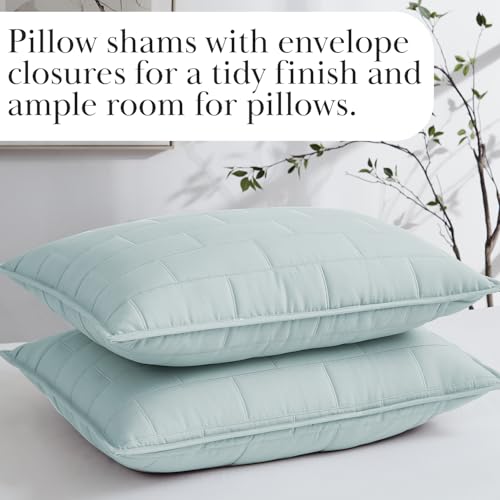 Image of Southshore Fine Living, Inc. Twin Daybed Comforter Set, 6-Piece Twin Bedding Set with Daybed Cover, 3 Pillow Shams, Bed Skirt, Throw Pillow - Day Bed Quilt Set, Brickyard Blue