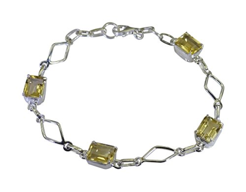 Bracelet citrine argent sterling 925 anti-allergie, bijou durable pour peau sensible Gcb053