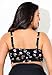 Swimsuits For All Women's Bra Sized Tie Front Longline Underwire Bikini Top - 40 F, Black Ditsy Floral (Plus