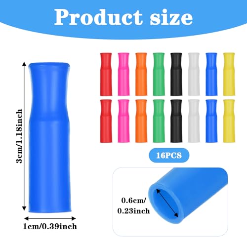 16 puntas de silicona reutilizables para pitillos 6 mm miniatura 2